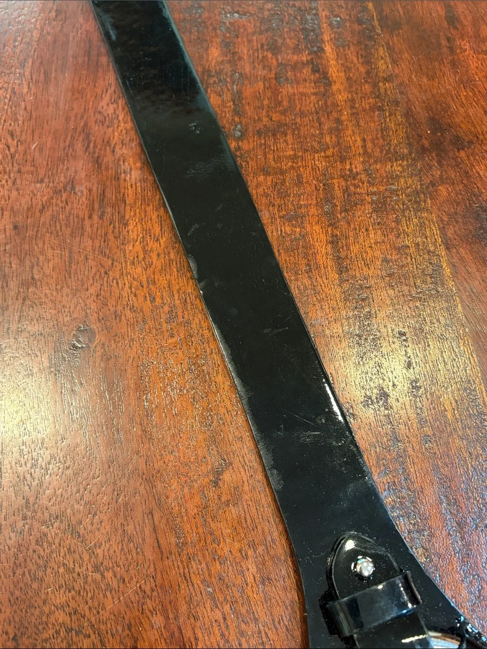 Vintage Ralph Lauren Equestrian Black Patent Leather Wide O-Ring Belt size Large